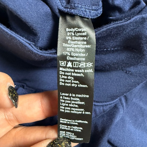 HONEYLOVE Navy BlissWear Blue Mesh Panel Cooling Lounge Pants Large Comfy‎ - Picture 3 of 9